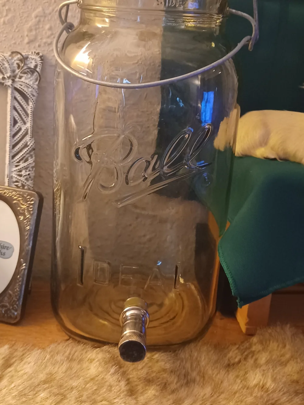 Ideal Glass Beverage Dispenser with Orange Gasket